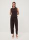 Braune Joggerhose aus elastischem Viskose-Milanojersey im Barrel Fit_0