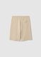 Boys' regular fit beige pure cotton shorts with print_1