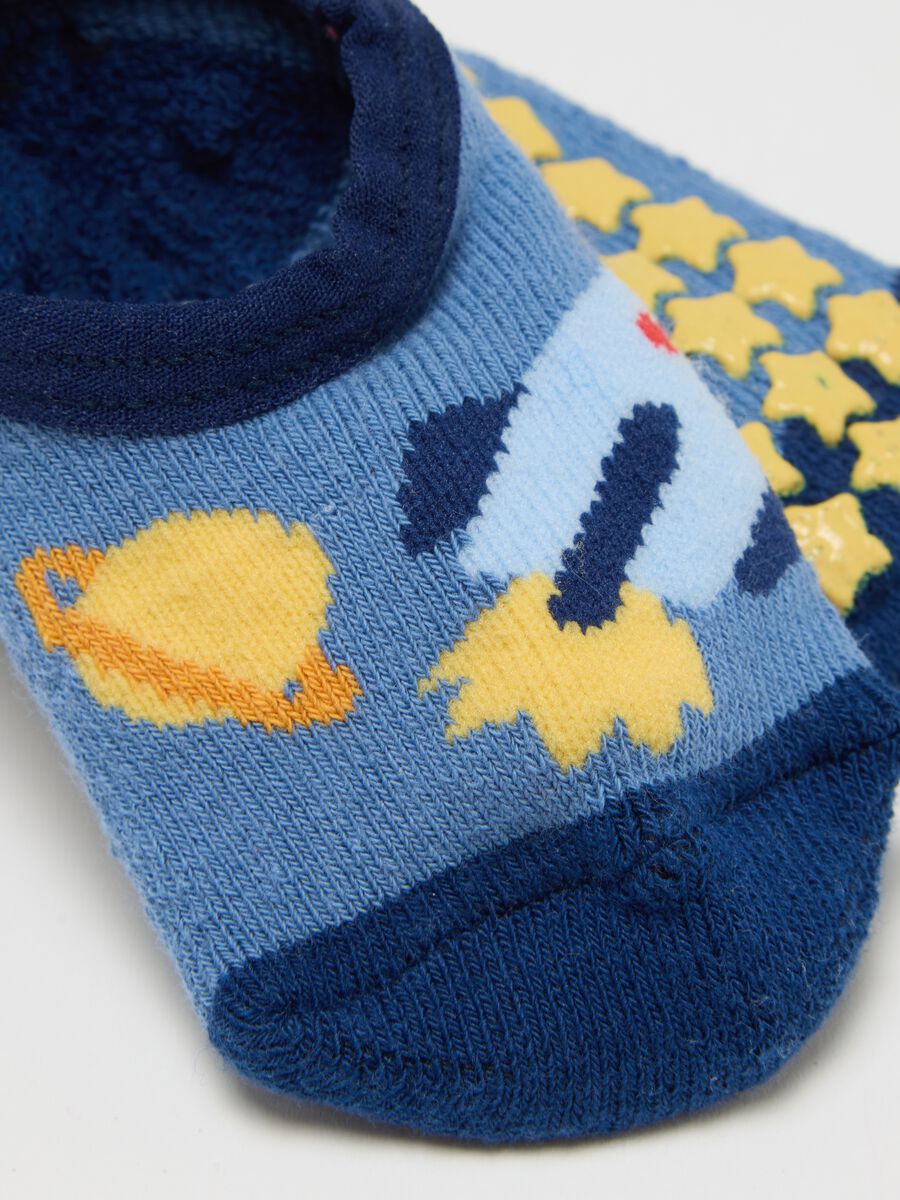 Elasticated Blue Cotton Baby Anti-Slip Socks_0