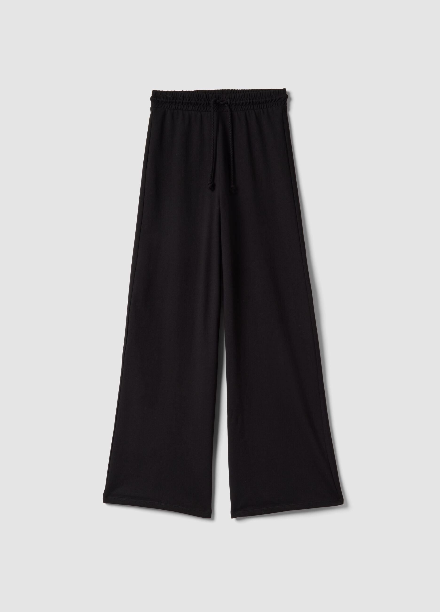 Black Pure Cotton Baggy Jogger Trousers