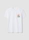 Wei&szlig;es T-Shirt aus reiner Baumwolle mit aufgesetztem Print, Regular Fit_4