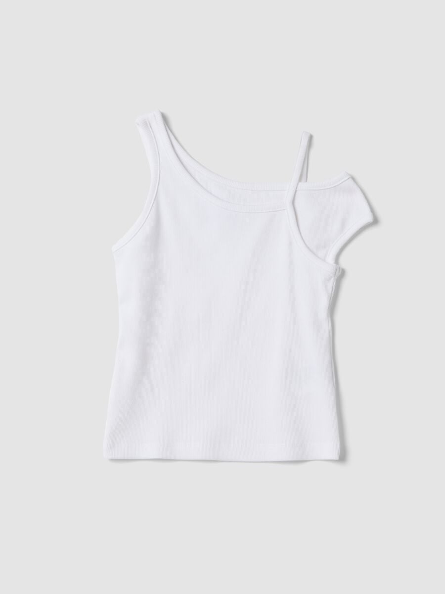 White stretch cotton top_3
