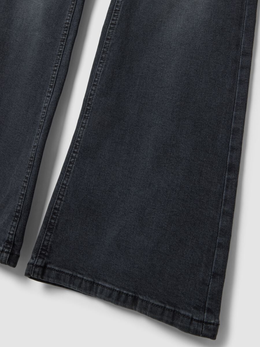 Jeans neri in cotone elasticizzato flare fit_1