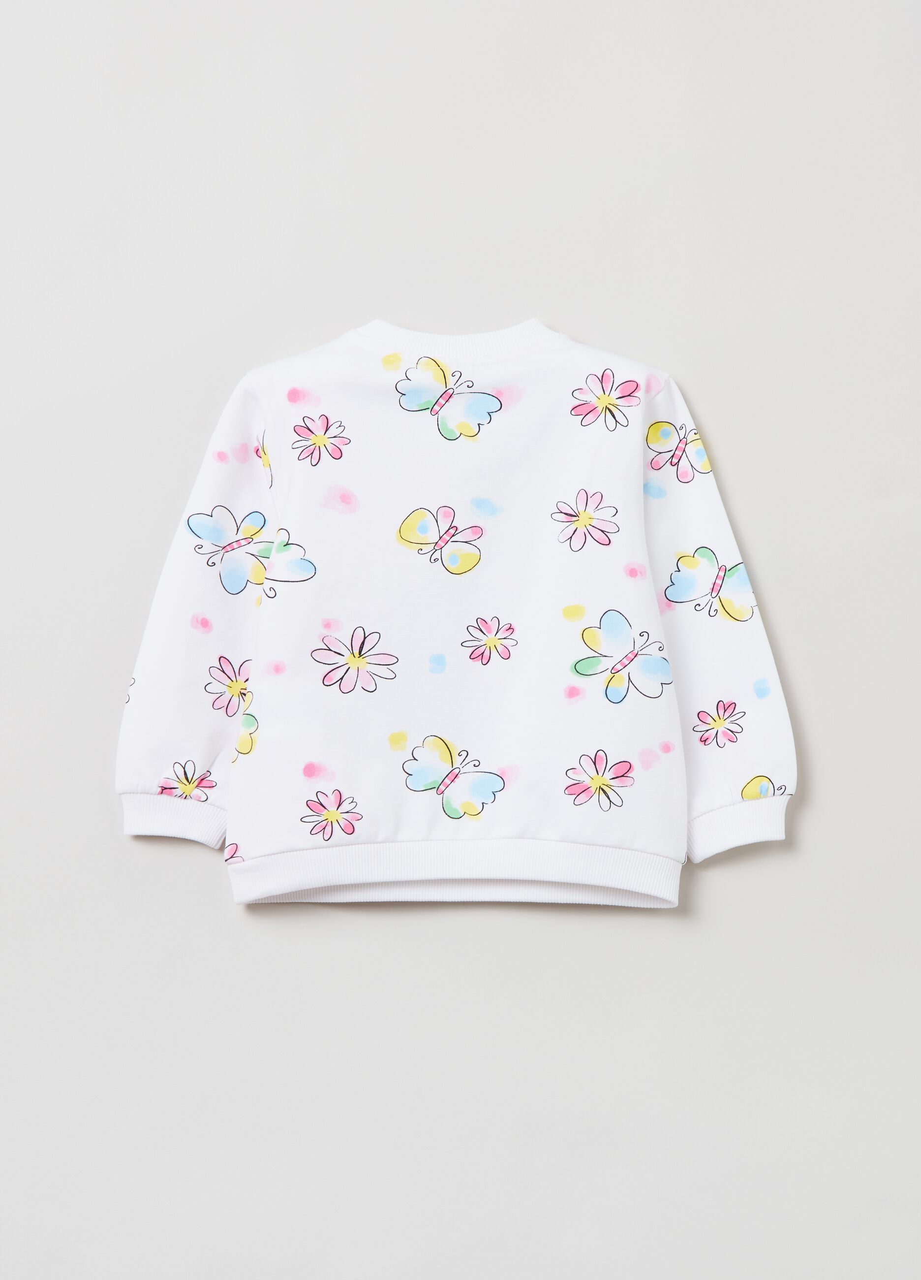 French terry sweatshirt with butterfly print