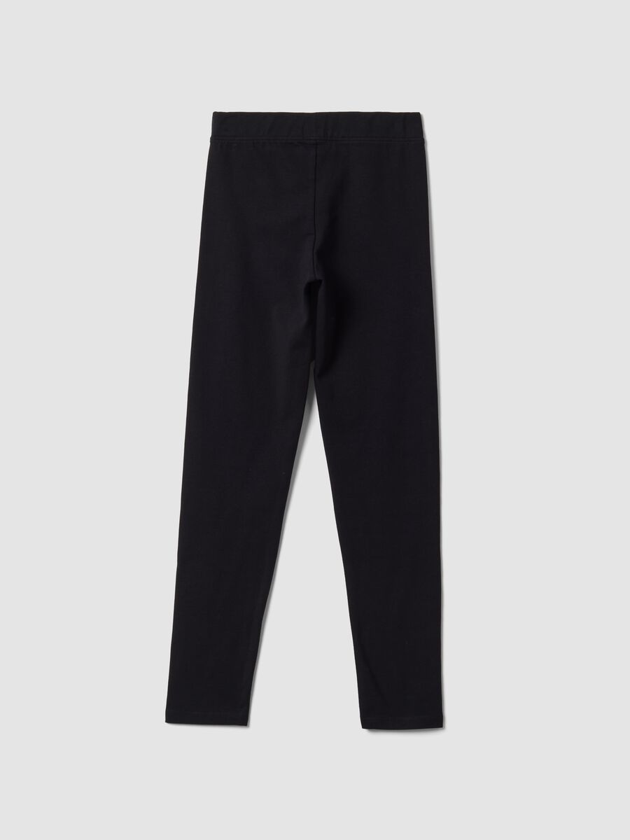 Girls&rsquo; black skinny-fit leggings in stretch organic cotton_6
