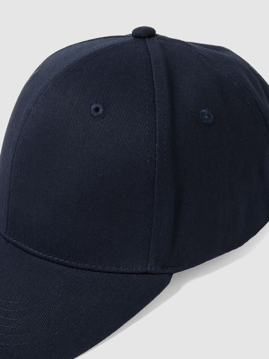 Blue pure cotton baseball cap with adjustable closure_1