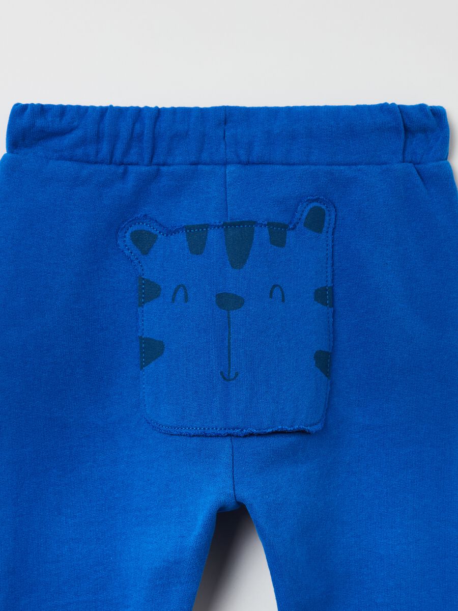 Lightweight plush joggers with tiger cub patch_2