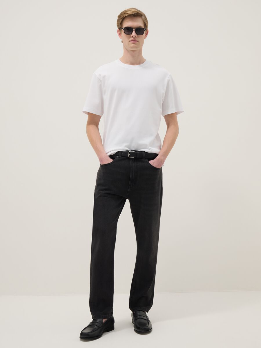 T-shirt branco The Iconic Tee em puro algod&atilde;o, ajuste relaxado_2