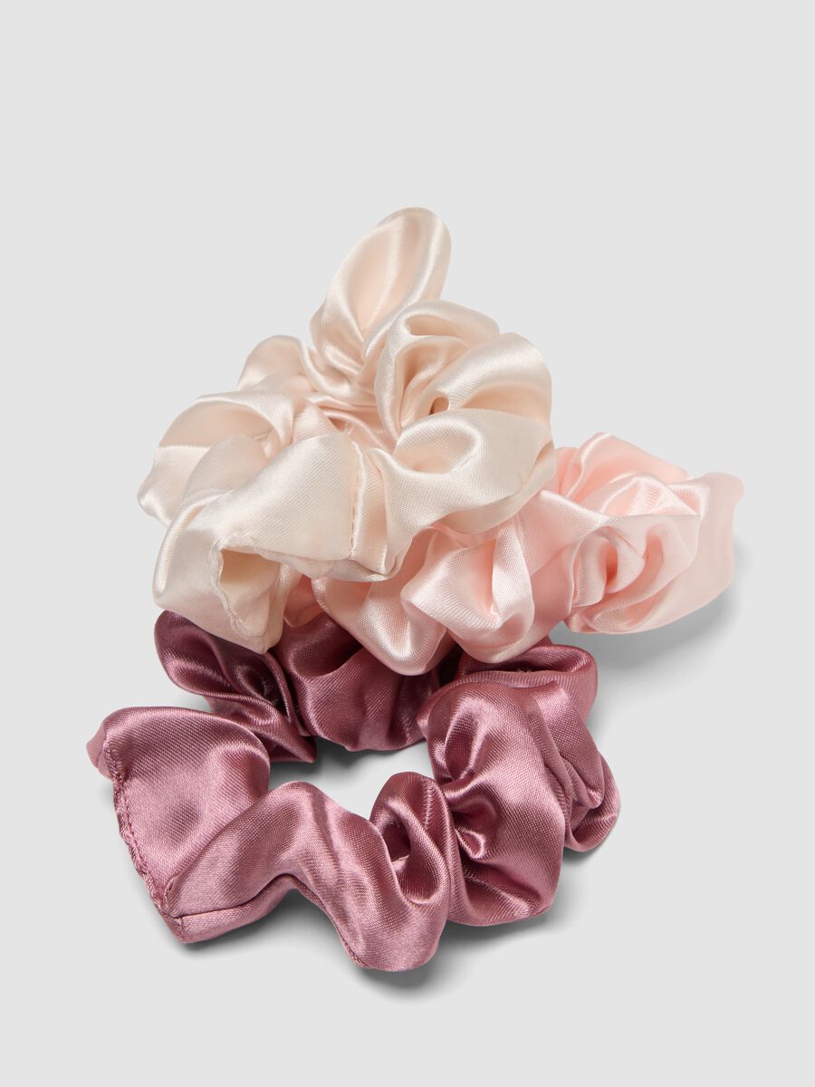 SINCERELY HAIR Chouchous en satin taille M lot de 3 rose & mauve_2