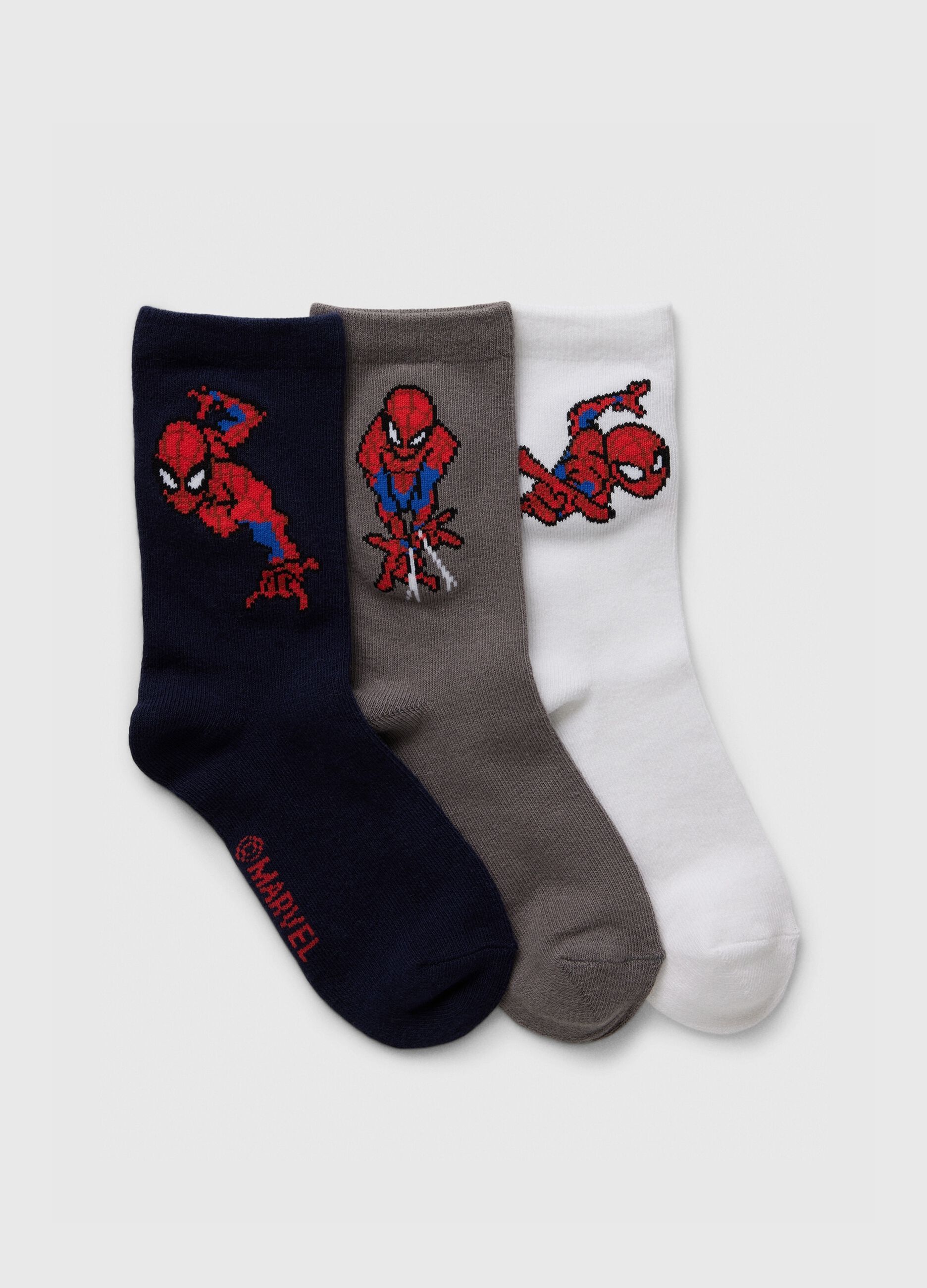 Three-pack socks with Spider-Man design
