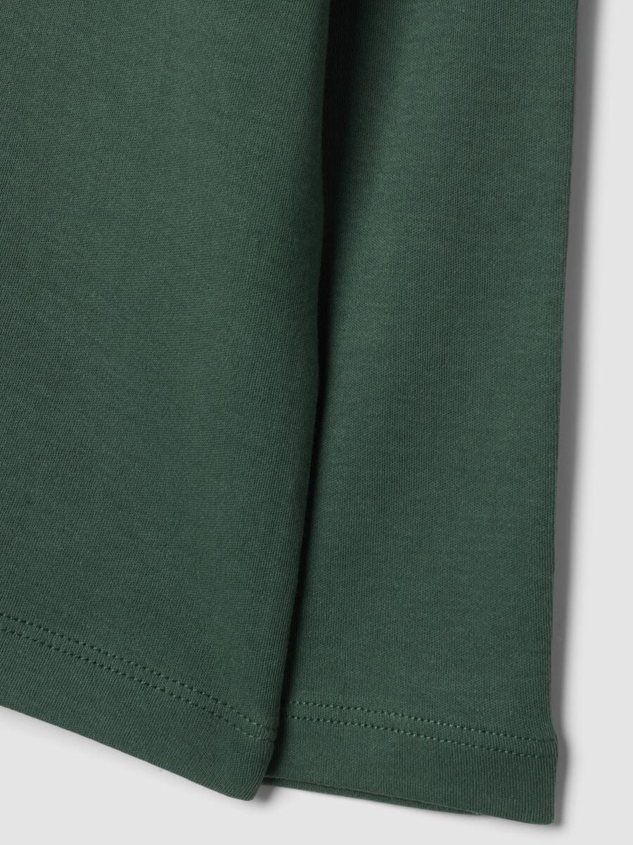 T-shirt verde in puro cotone organico con girocollo_2