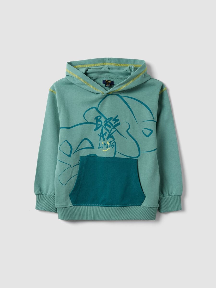 Gr&uuml;ner Oversize-Hoodie aus reiner Baumwolle f&uuml;r Jungen_0