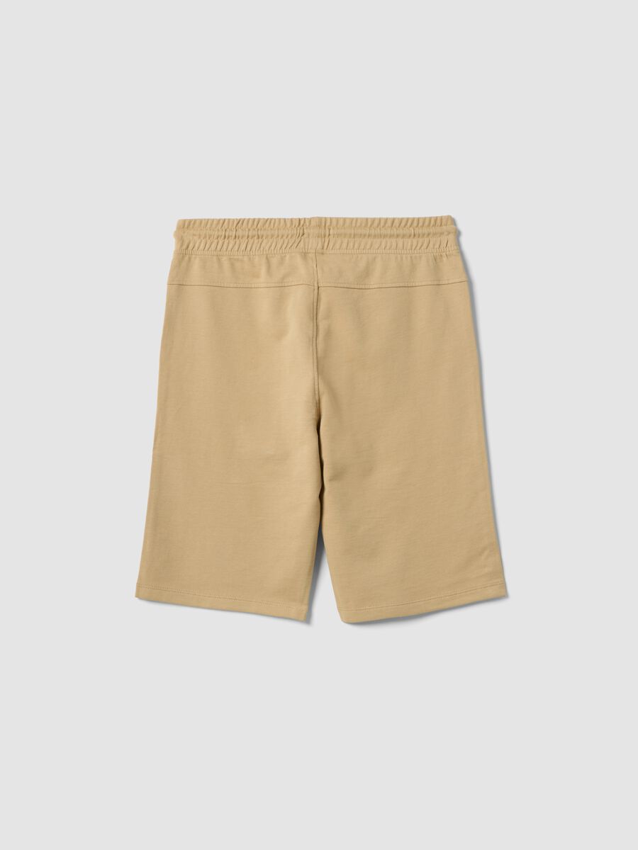 Boy's beige pure cotton shorts regular fit_1