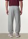 Grey cotton-blend joggers with cuffed hems and drawstring_4