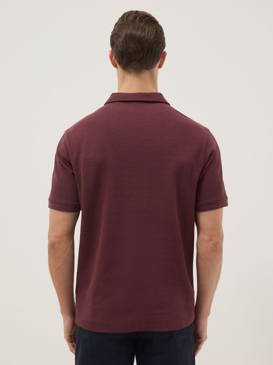 Brown stretch cotton polo shirt regular fit_2