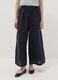 Blue pure linen wide-leg trousers, regular fit_1