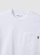 White pure cotton T-shirt with chest pocket, regular fit_1