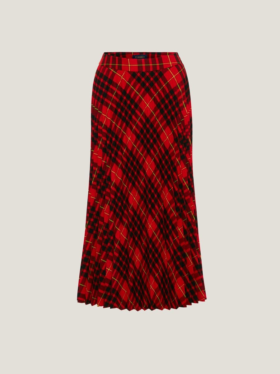 Check pattern pleated skirt_3
