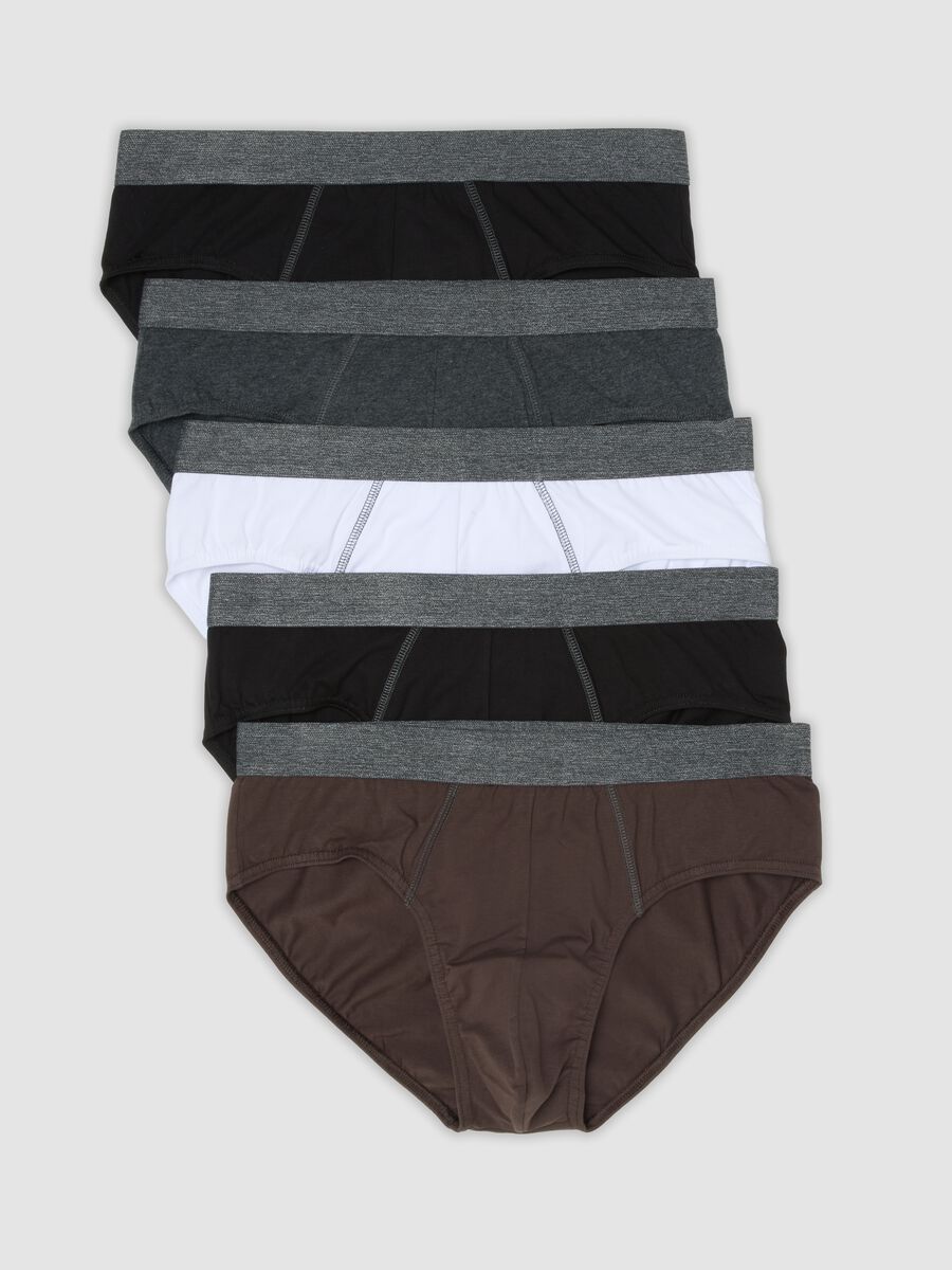 Pack of five multicoloured organic cotton briefs_4