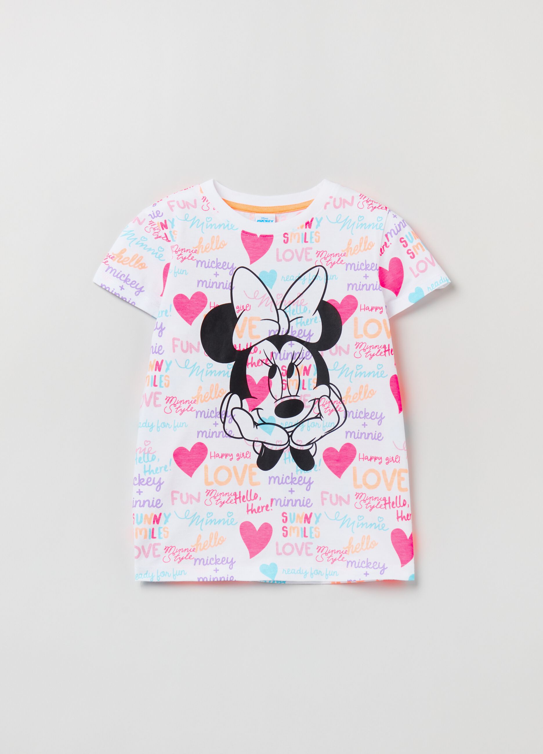 Cotton T-shirt with Disney Minnie Mouse print