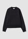Black cotton-blend crew-neck sweatshirt with lurex print_0
