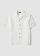 White regular-fit pure cotton shirt with stripes and chest pocket_4