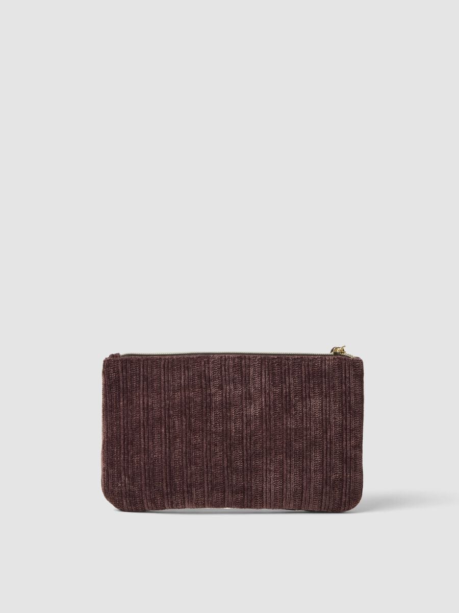 Brown pouch with floral embroidery and tassel_1