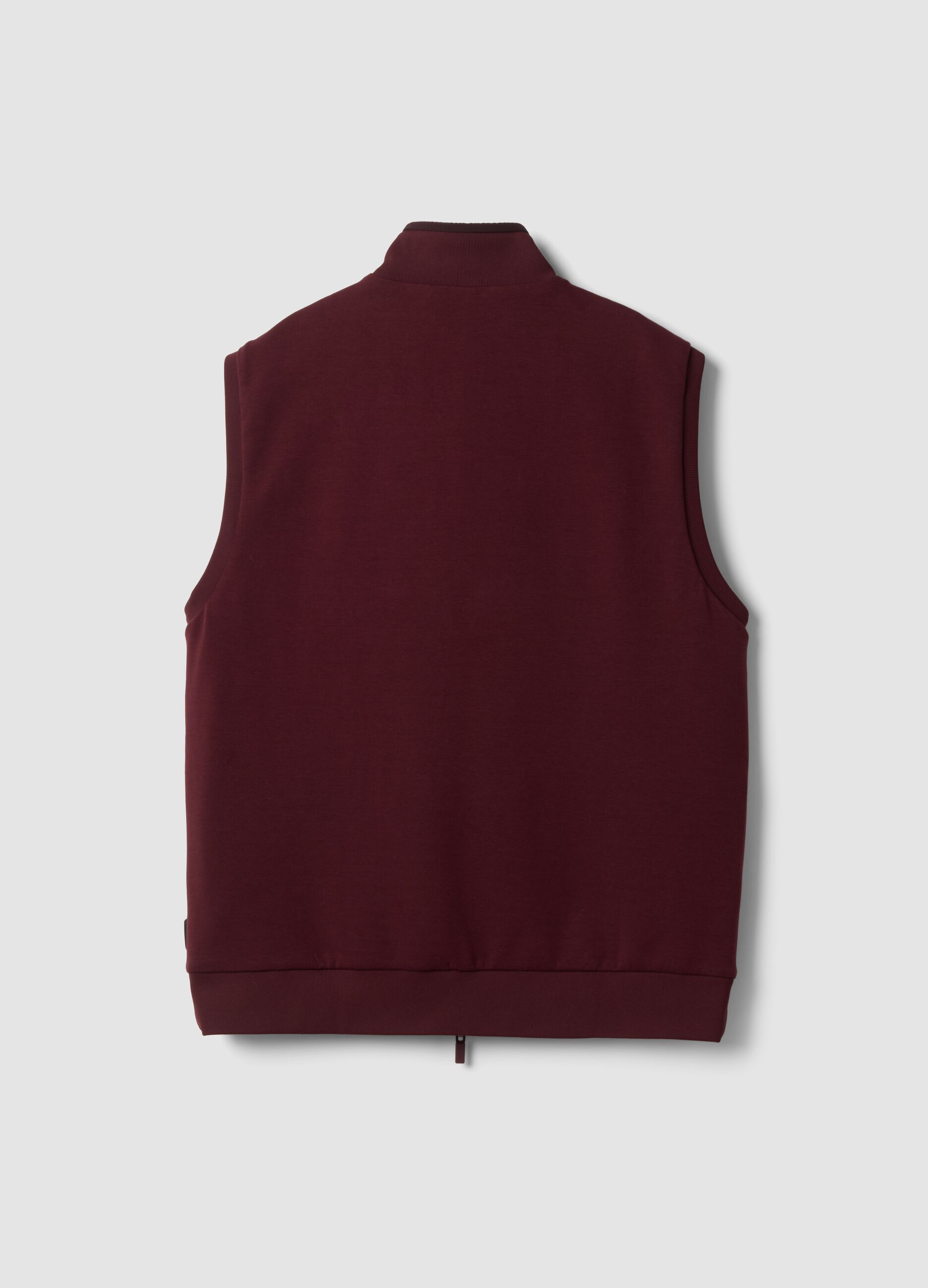 Rote, wendbare Weste aus Stretch-Baumwolle mit Kragen, Regular Fit