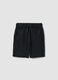 Black pure cotton shorts with elasticated waist_0