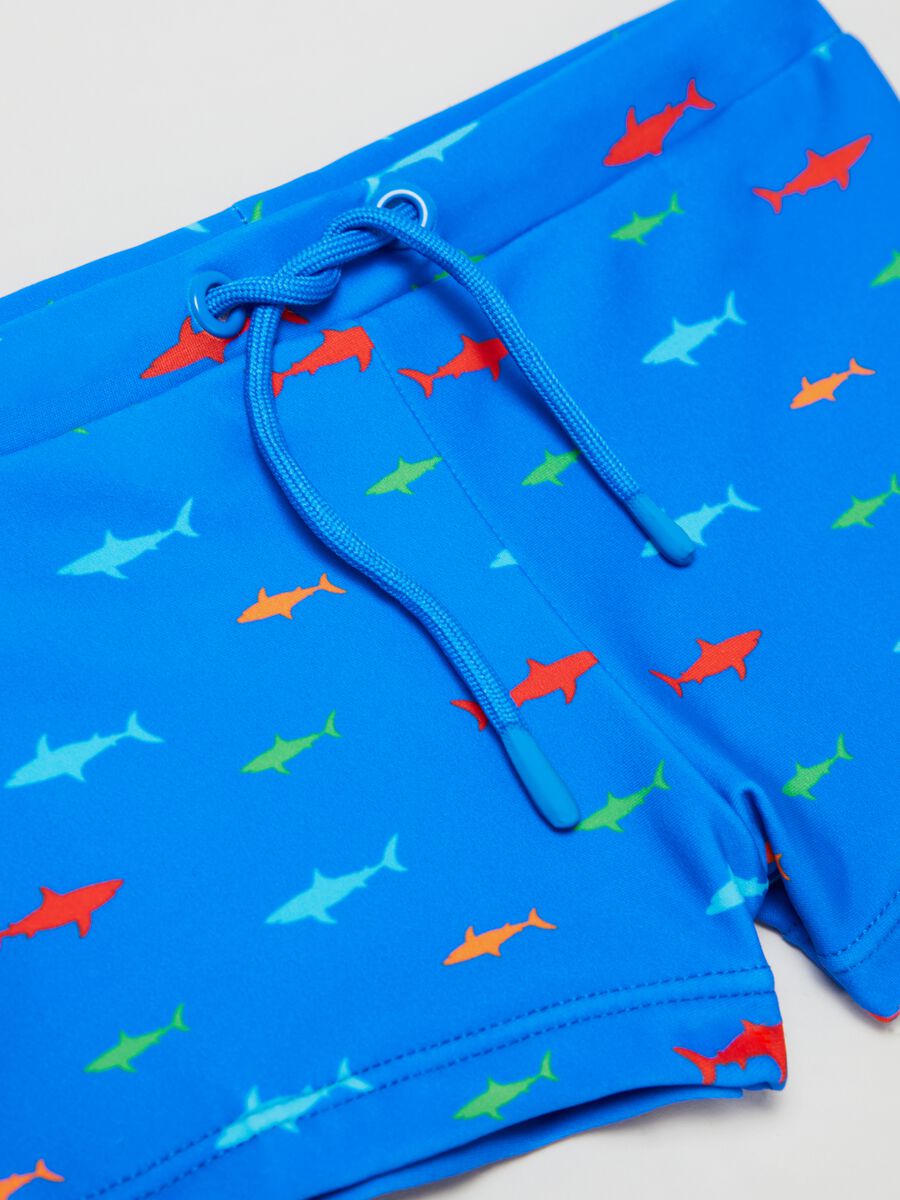 Swimming trunks with sharks print_2