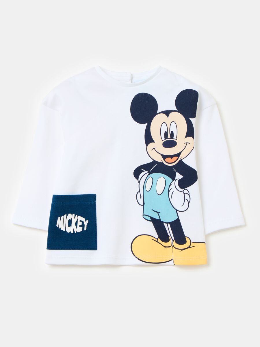 Camiseta de algodón orgánico estampado Mickey_0