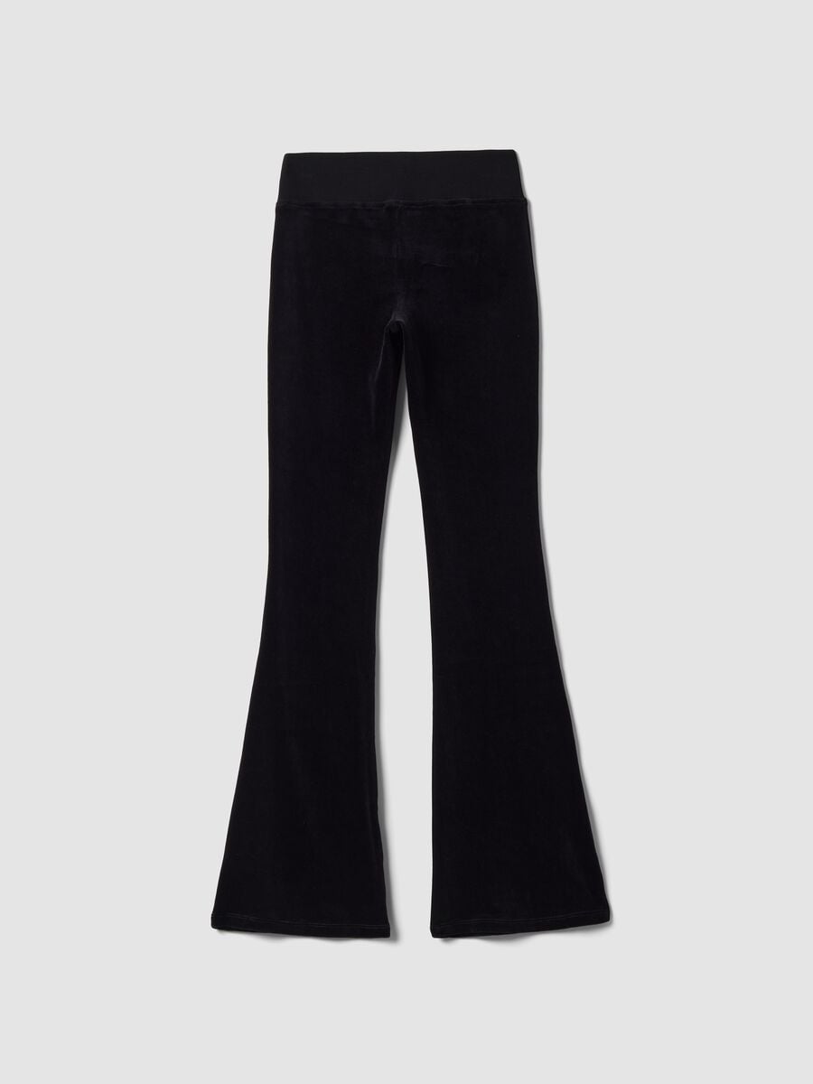 Pantal&oacute;n acampanado de velour negro_6