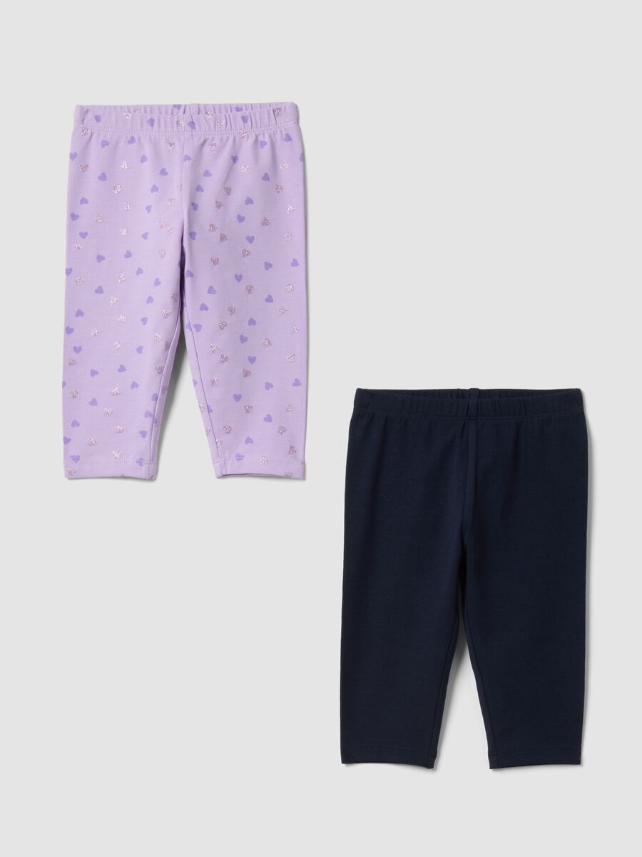 2er-Pack mehrfarbige Leggings aus Stretch-Baumwolle f&uuml;r Baby-M&auml;dchen_0
