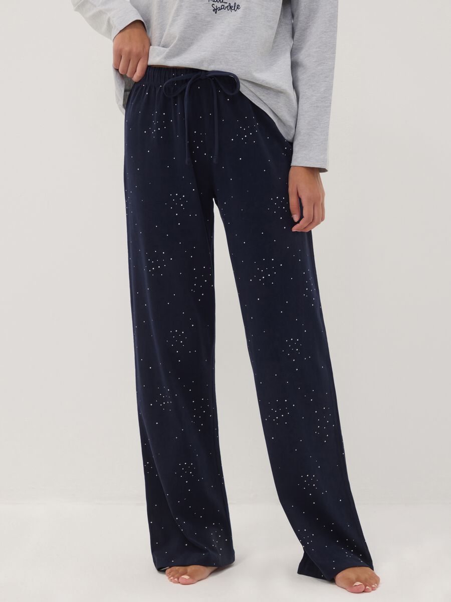 Grey organic cotton and viscose blend crew-neck pyjamas_2