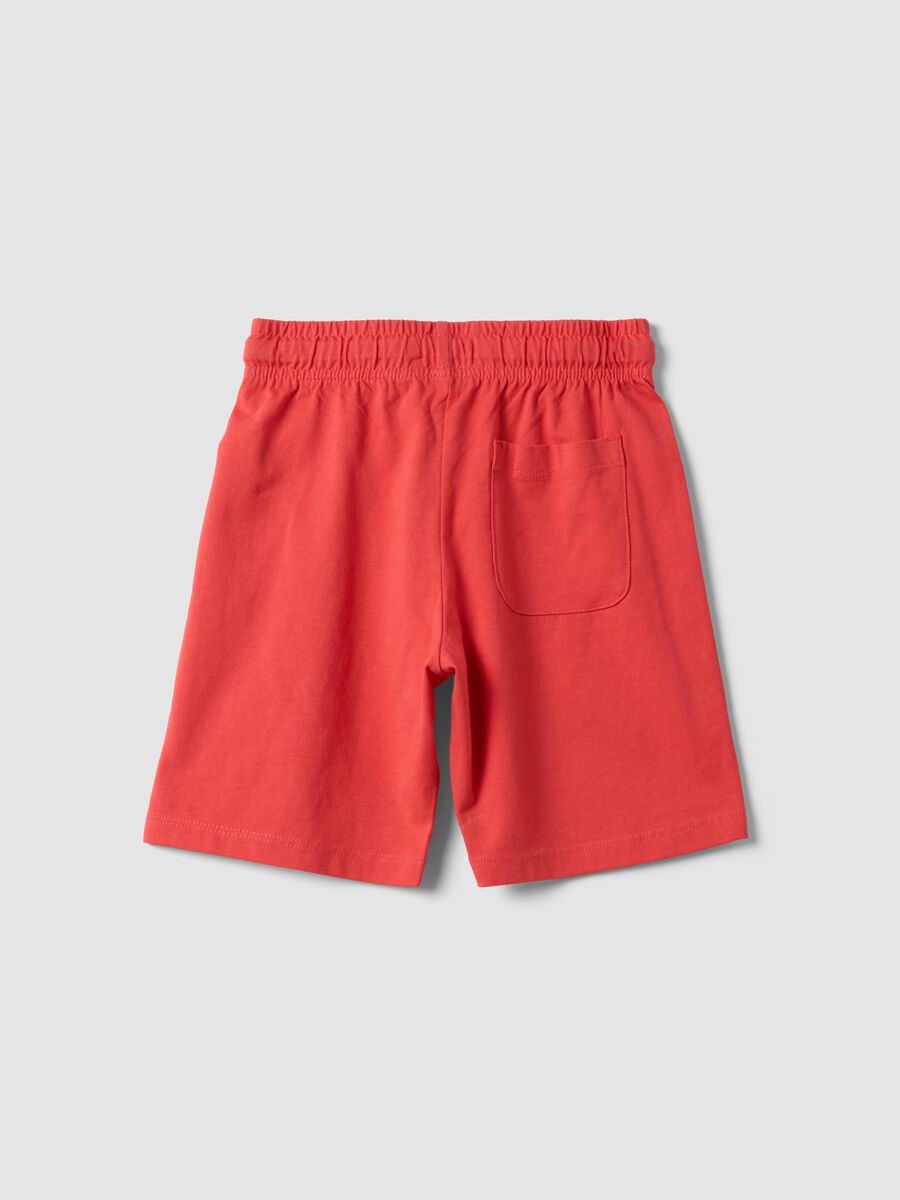 Short rojo de algod&oacute;n org&aacute;nico con cintura el&aacute;stica_1