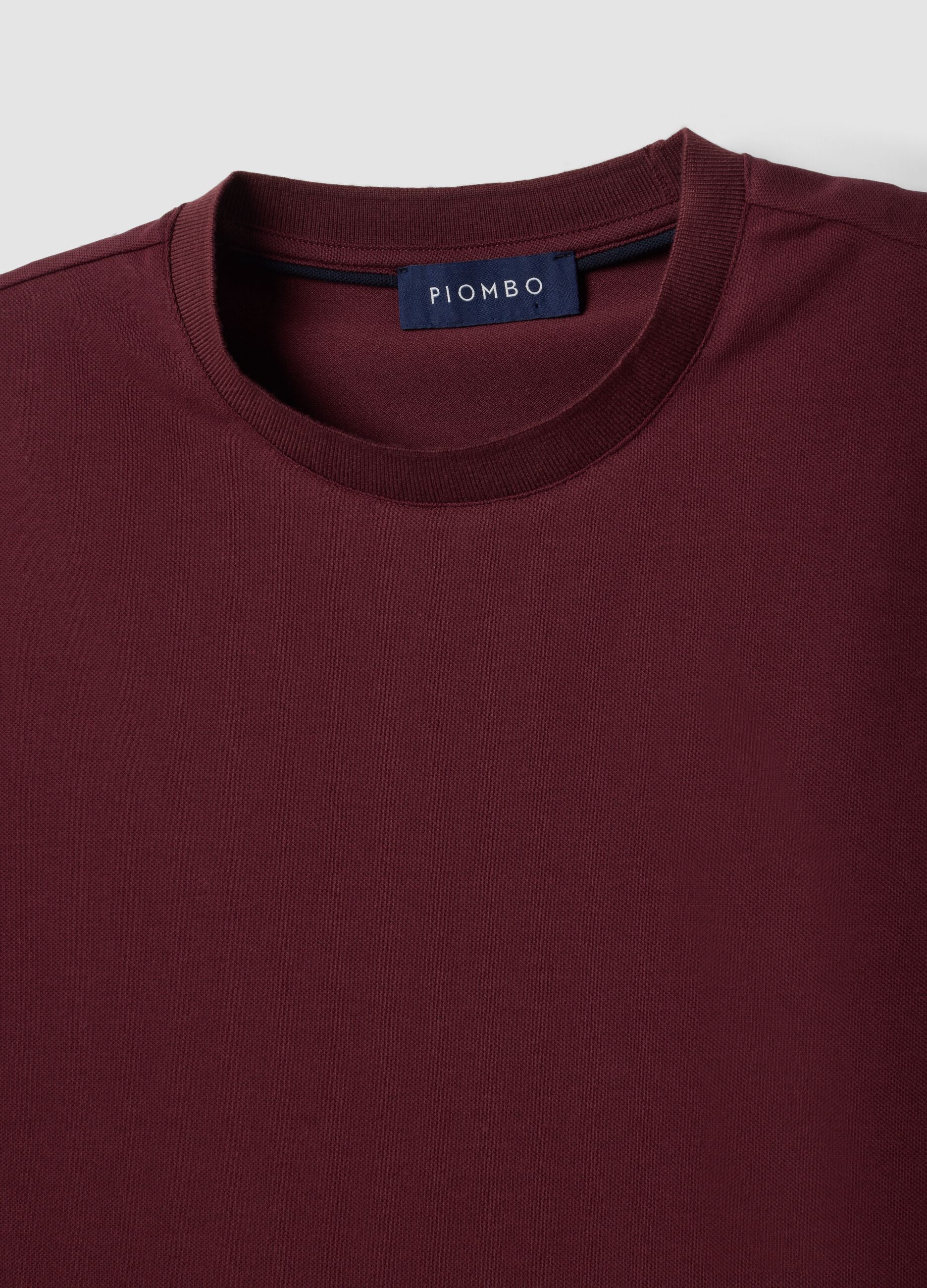 Rotes Regular-Fit T-Shirt aus elastischem Piqu&eacute;-Baumwollmix mit Easy Dry