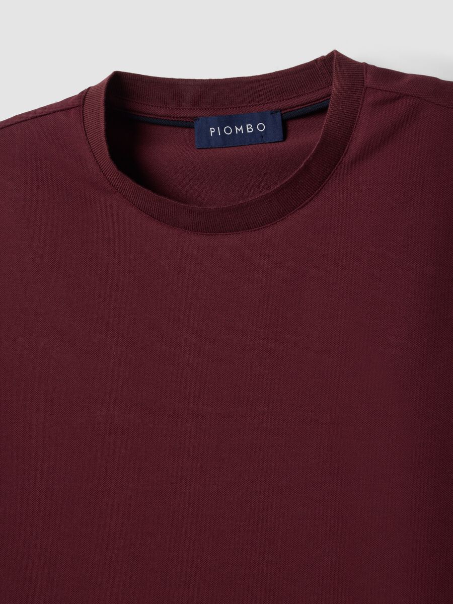 Red regular-fit stretch piqu&eacute; cotton-blend T-shirt with Easy Dry_5