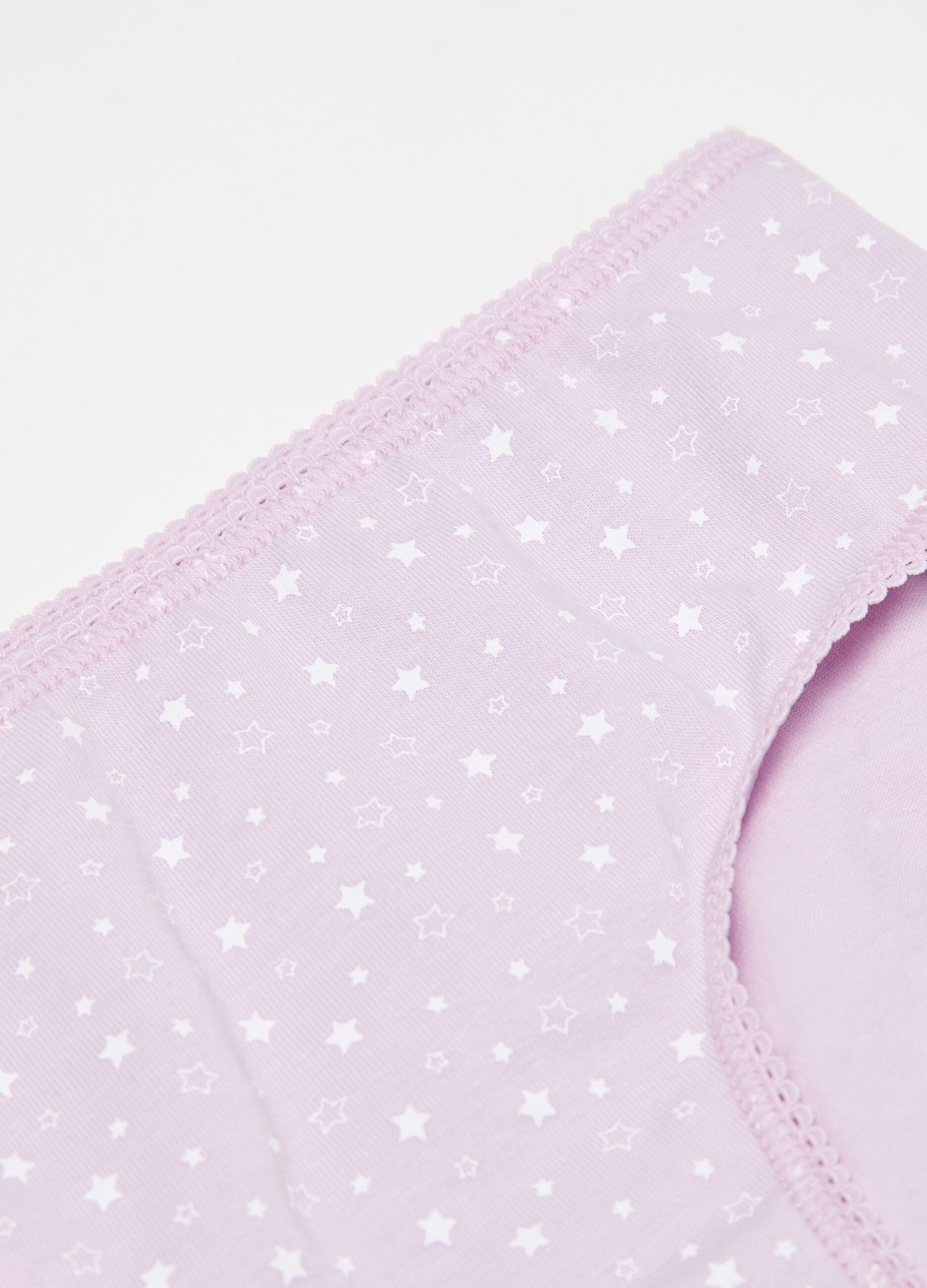 Organic cotton brief with stars print