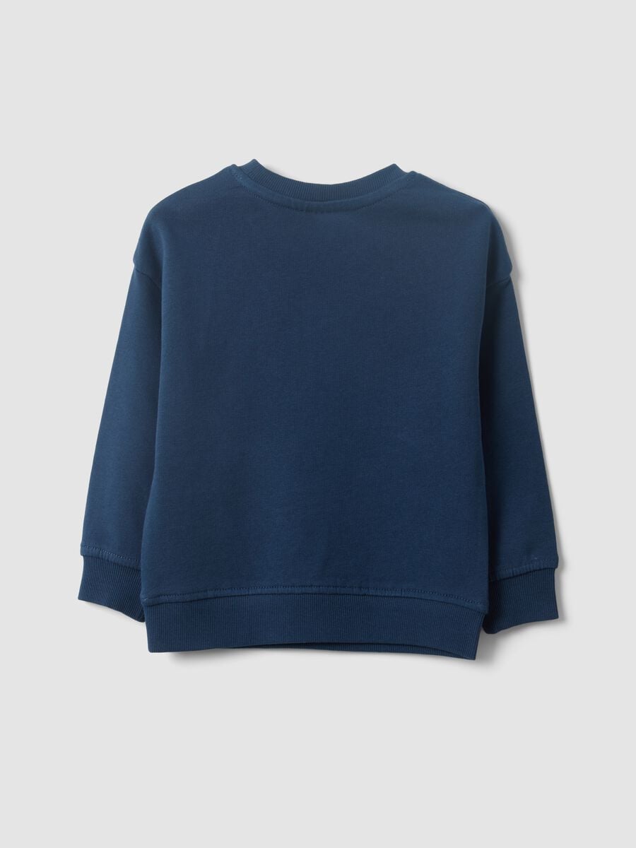 Blue oversized sweatshirt in pure organic cotton for boys_1