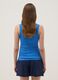 Blue fitted ribbed stretch-cotton tank top_3