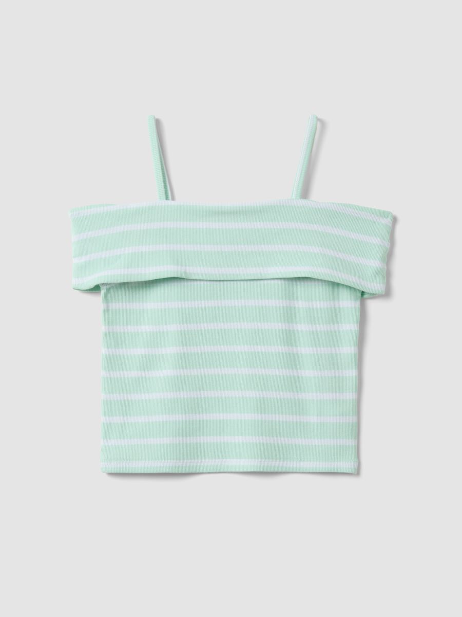 Girls&rsquo; multicolour striped stretch cotton camisole top_0