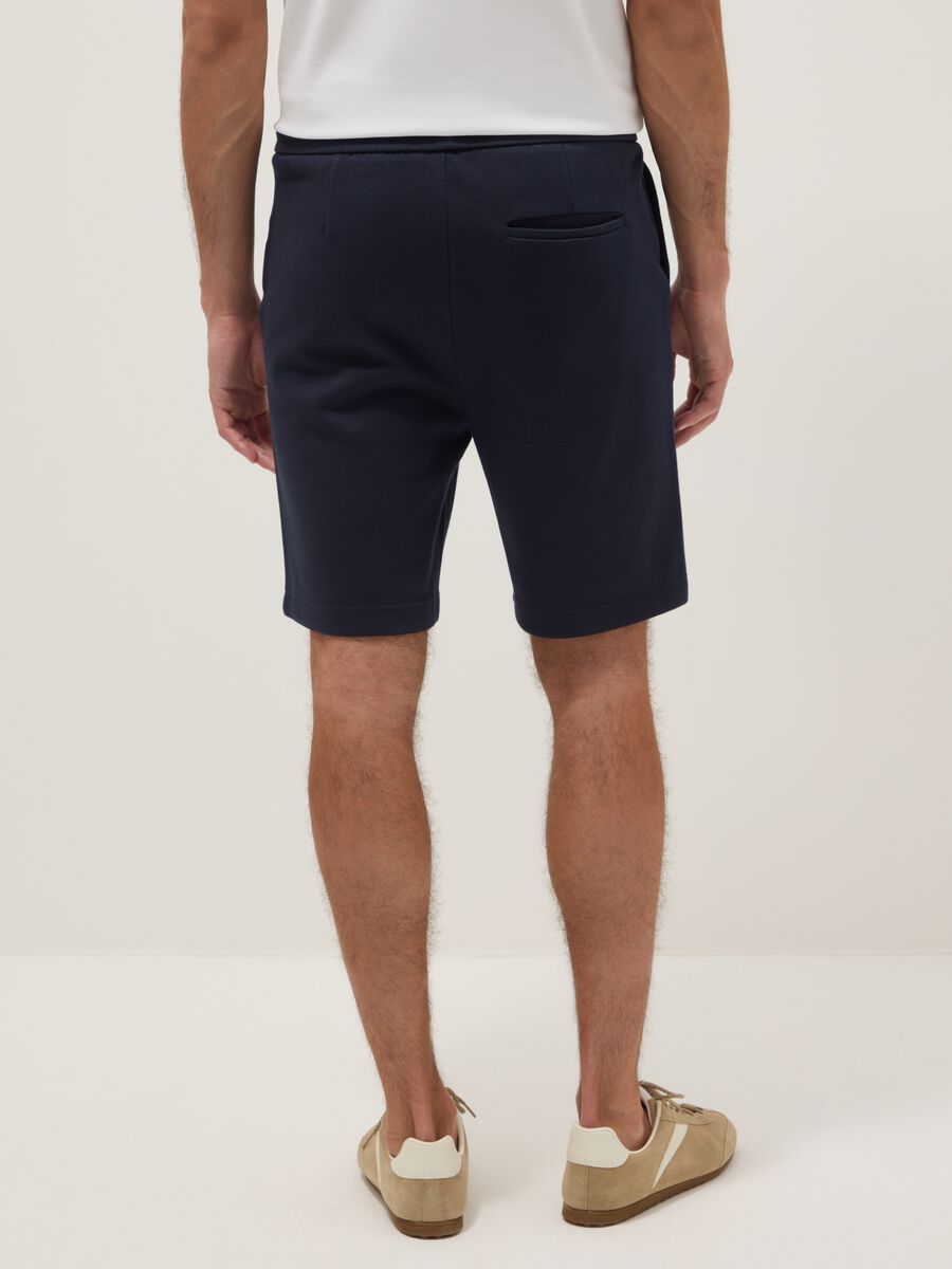 Blue pure cotton shorts with elasticated waist, regular fit_3