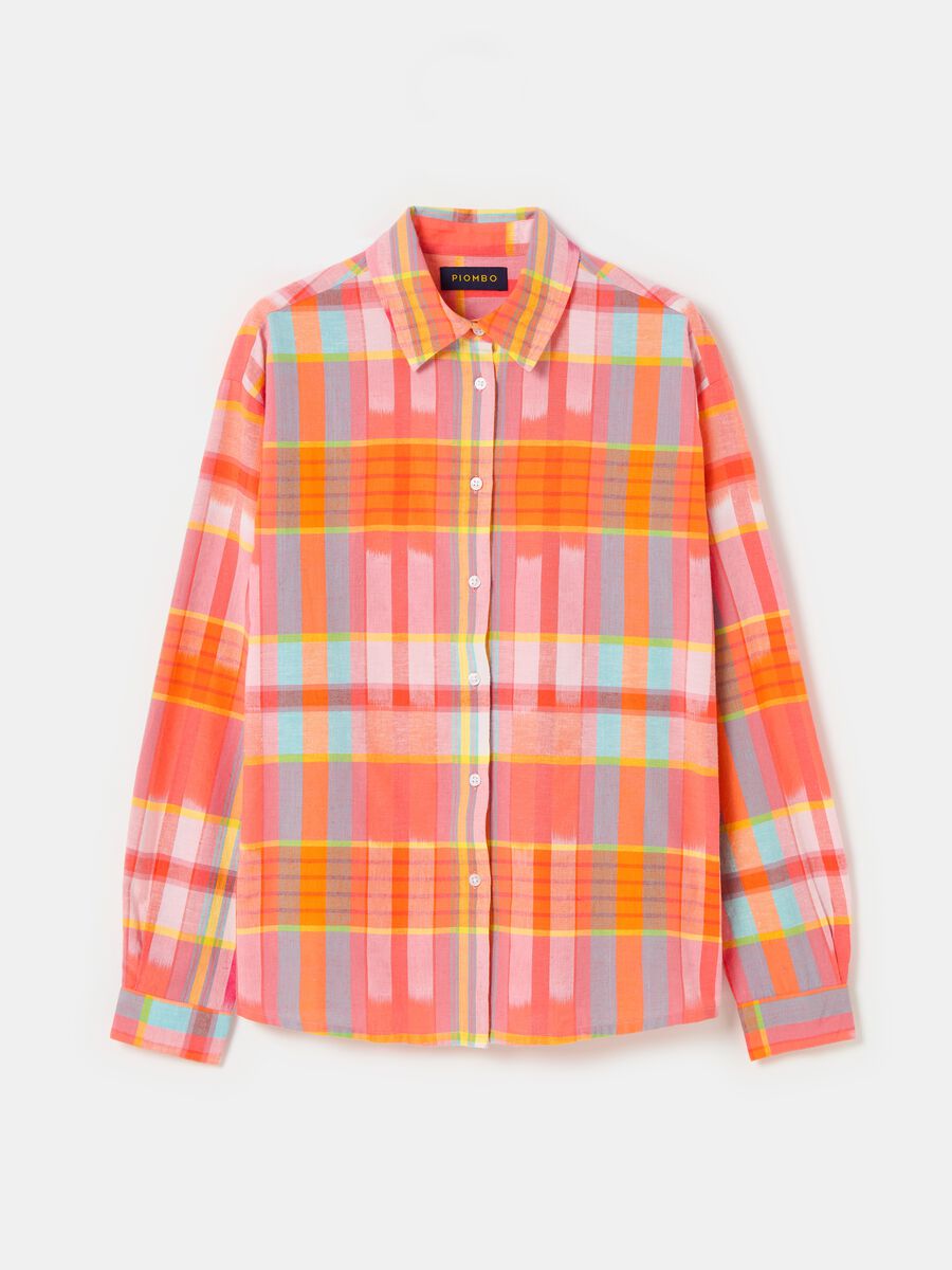 Linen and cotton shirt with check pattern_3