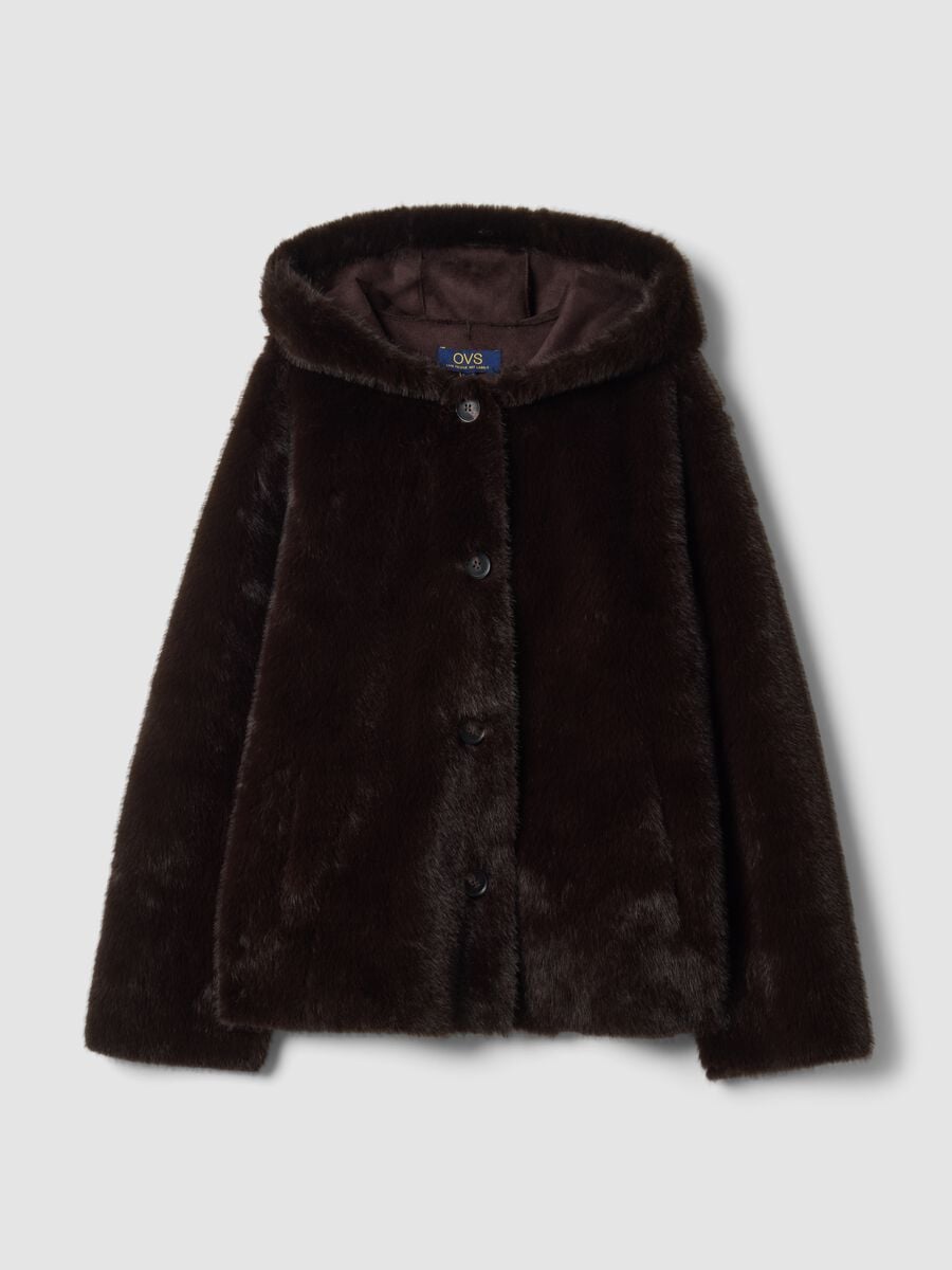 Brown regular-fit hooded jacket_4