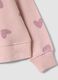 Felpa rosa in puro cotone con stampa cuori e girocollo per bambina_2