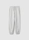 Grey Cotton Blend Jogger Trousers Regular Fit_4