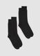 Bipack di calze midi nere in cotone elasticizzato_0