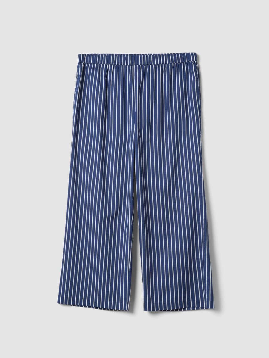 Blue striped pure cotton trousers_4