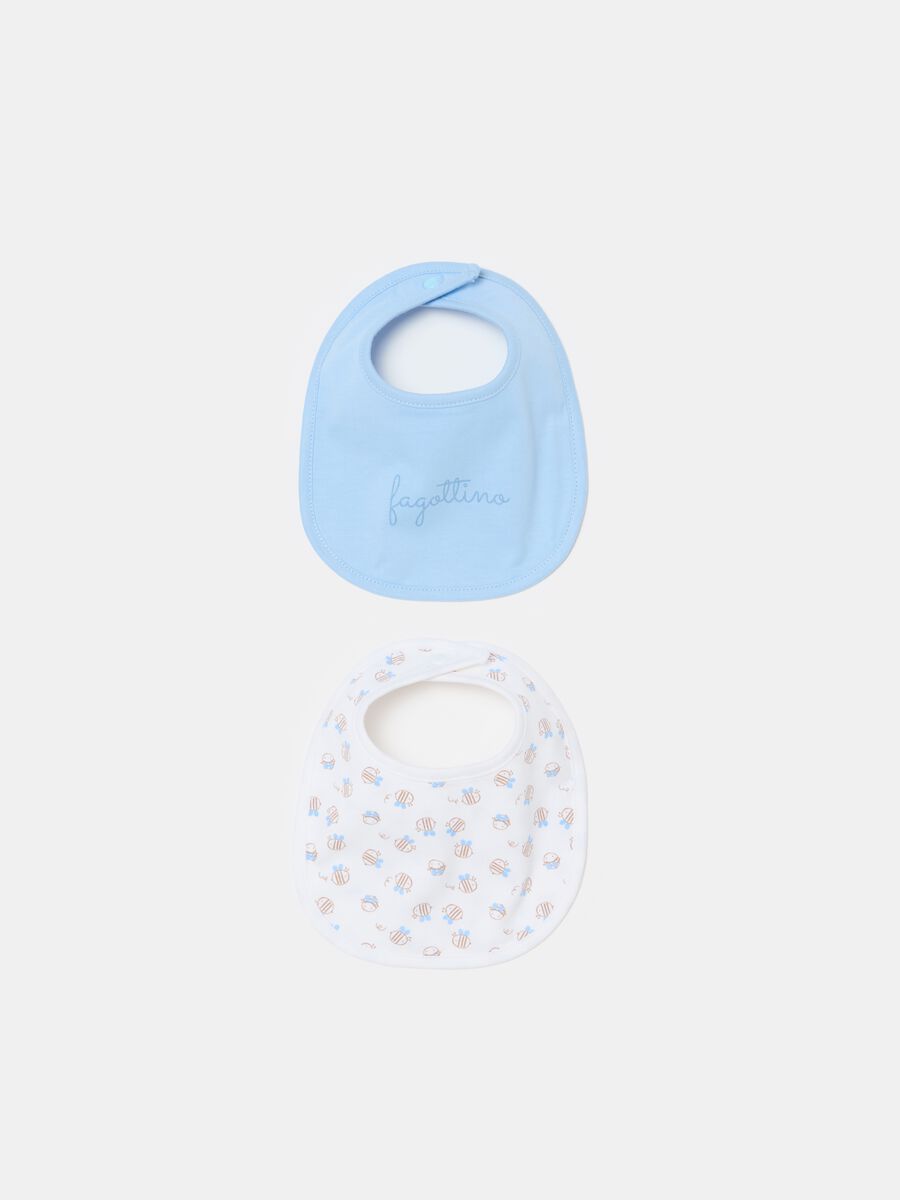 Two-pack cotton bibs with print_0