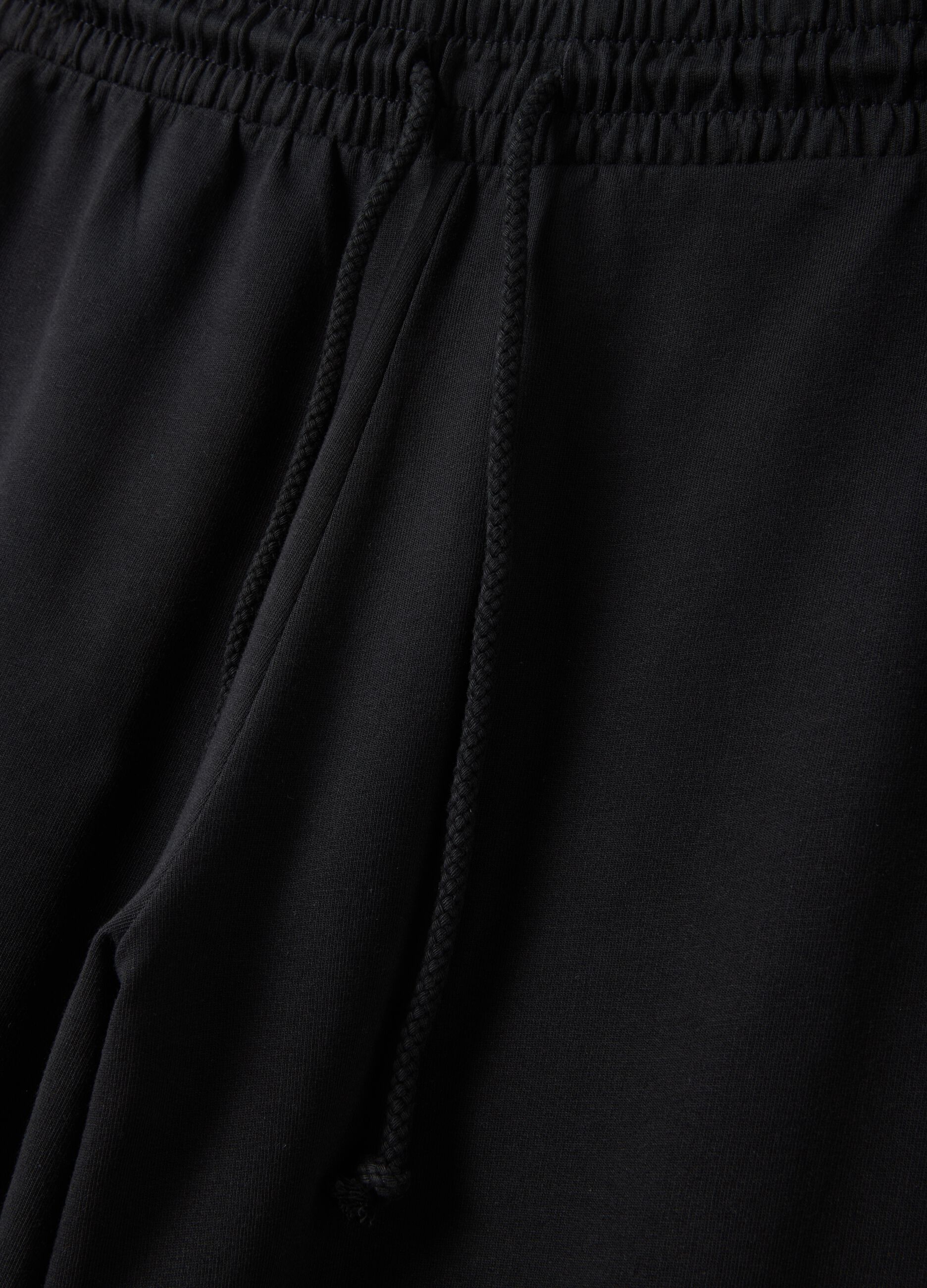 Pantaloni jogger neri baggy fit in puro cotone